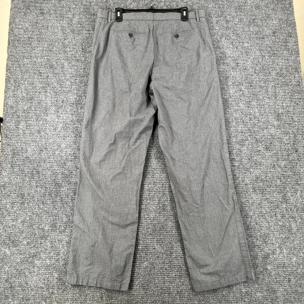 Banana Republic Chino Pants Men 34 Textured Grey Geometric Business Casual